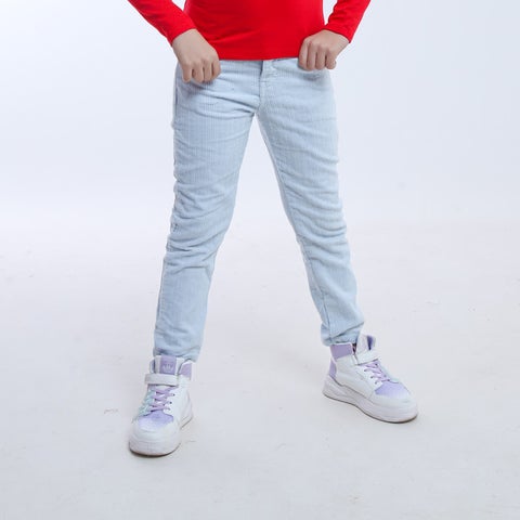 بنطلون بناتي سادة_ازرق سماوي